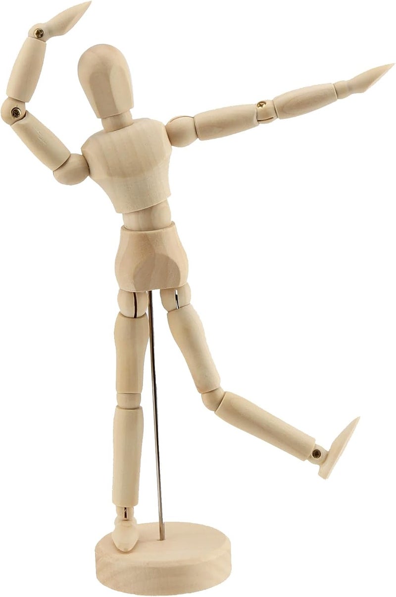 KOHAND 9 Pcs Artists Wooden Manikin, Wooden Moveable Drawing Mannequins Flexible Jointed Mannequin Human Drawing Figure Model for Artists, Painting, Home Office Decoration 5.5/6 /8 Inch - Image 5